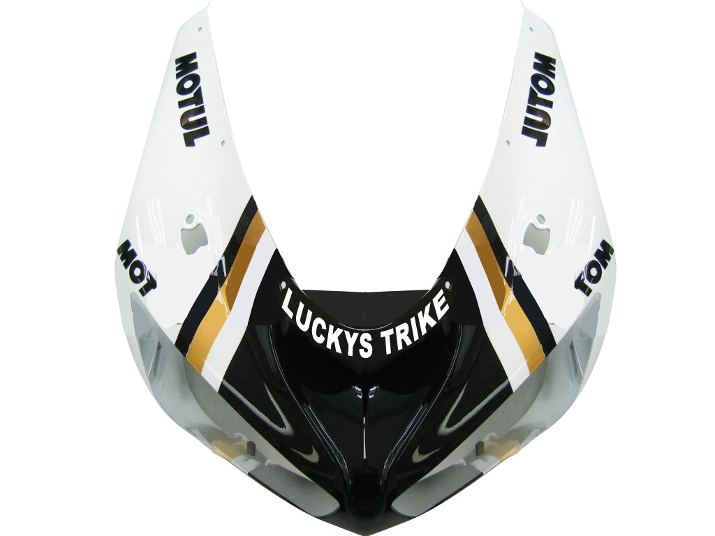 2005-2006 Kawasaki ZX6R 636 Amotopart Fairings Black White Lucky Strike Ninja Racing Customs Fairing