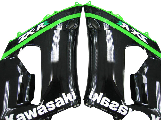 2005-2006 Kawasaki ZX6R 636 Amotopart Fairings Green Black Kawasaki Racing Customs Fairing