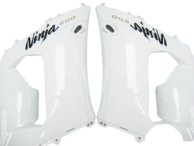 2005-2006 Kawasaki ZX6R 636 Amotopart Fairings White ZX6R Ninja Racing Customs Fairing