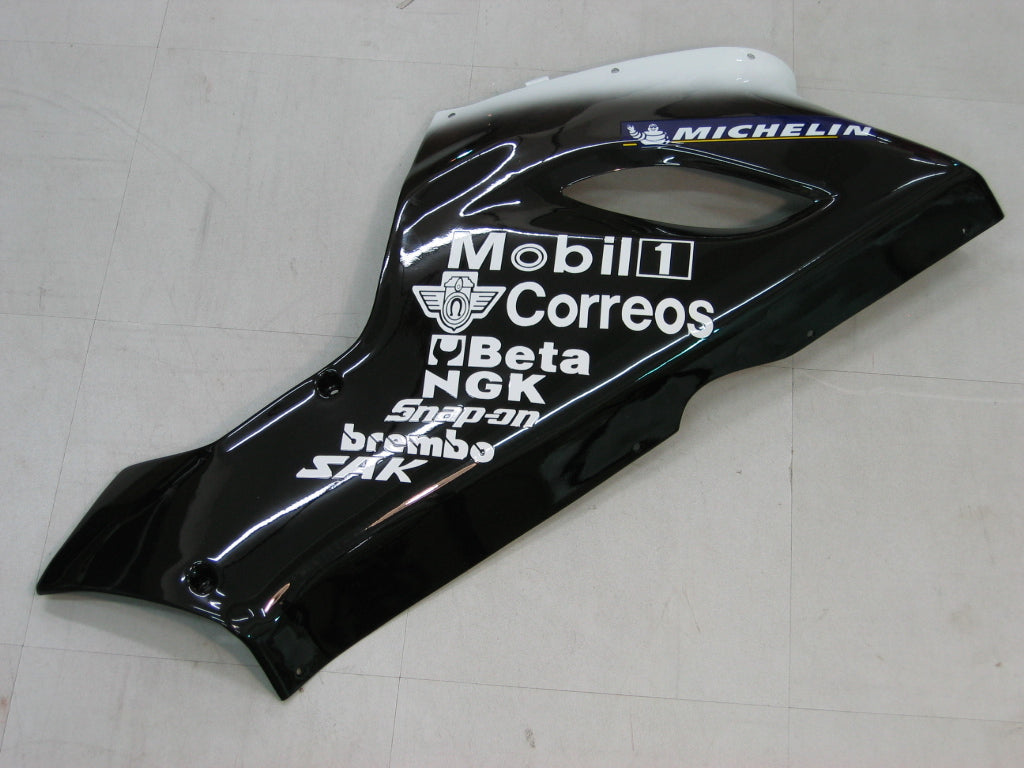 2005-2006 Kawasaki ZX6R 636 Amotopart Fairings Black White West ZX6R Racing Customs Fairing