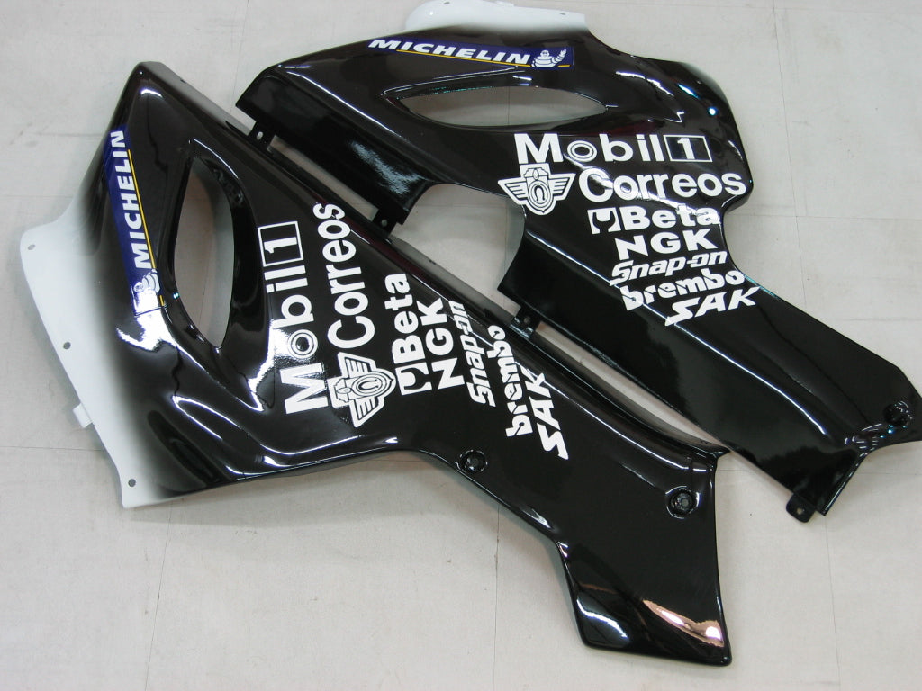 2005-2006 Kawasaki ZX6R 636 Amotopart Fairings Black White West ZX6R Racing Customs Fairing