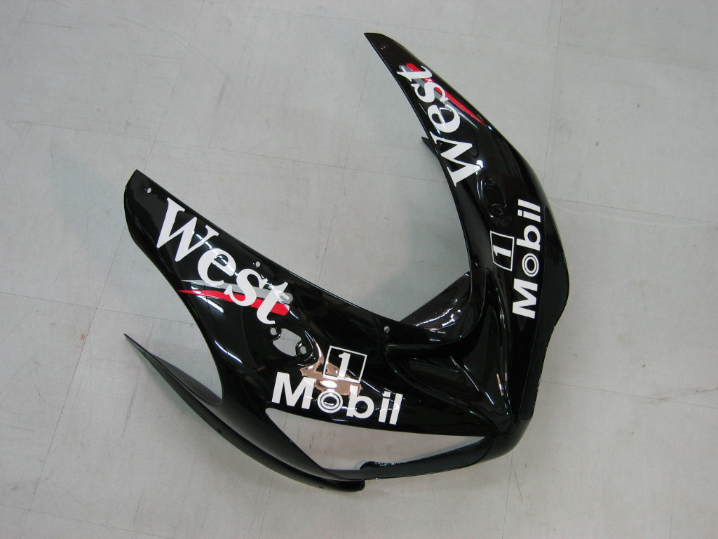 2005-2006 Kawasaki ZX6R 636 Amotopart Fairings Black White West ZX6R Racing Customs Fairing