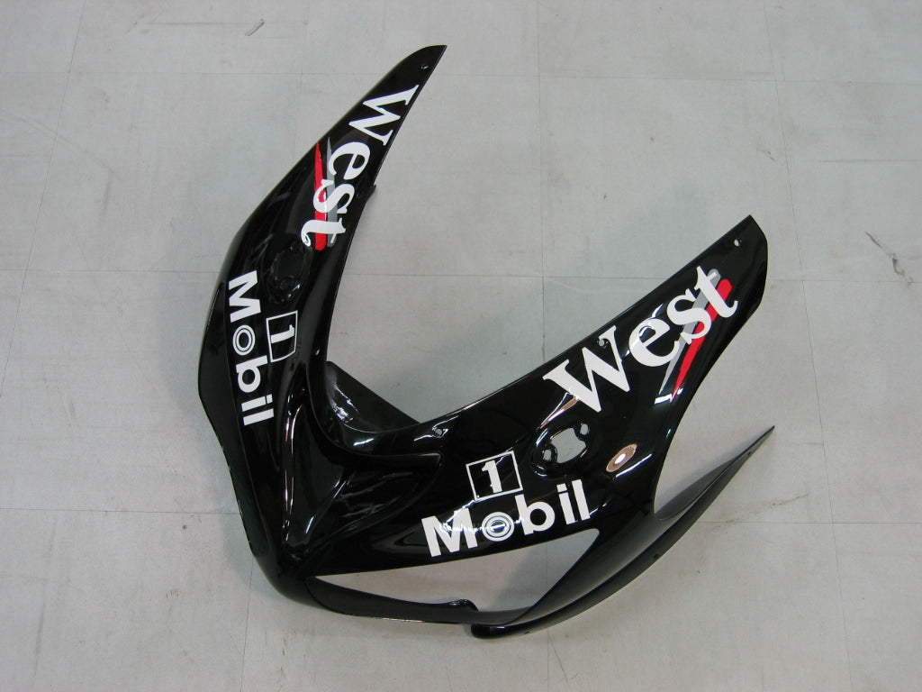 2005-2006 Kawasaki ZX6R 636 Amotopart Fairings Black White West ZX6R Racing Customs Fairing