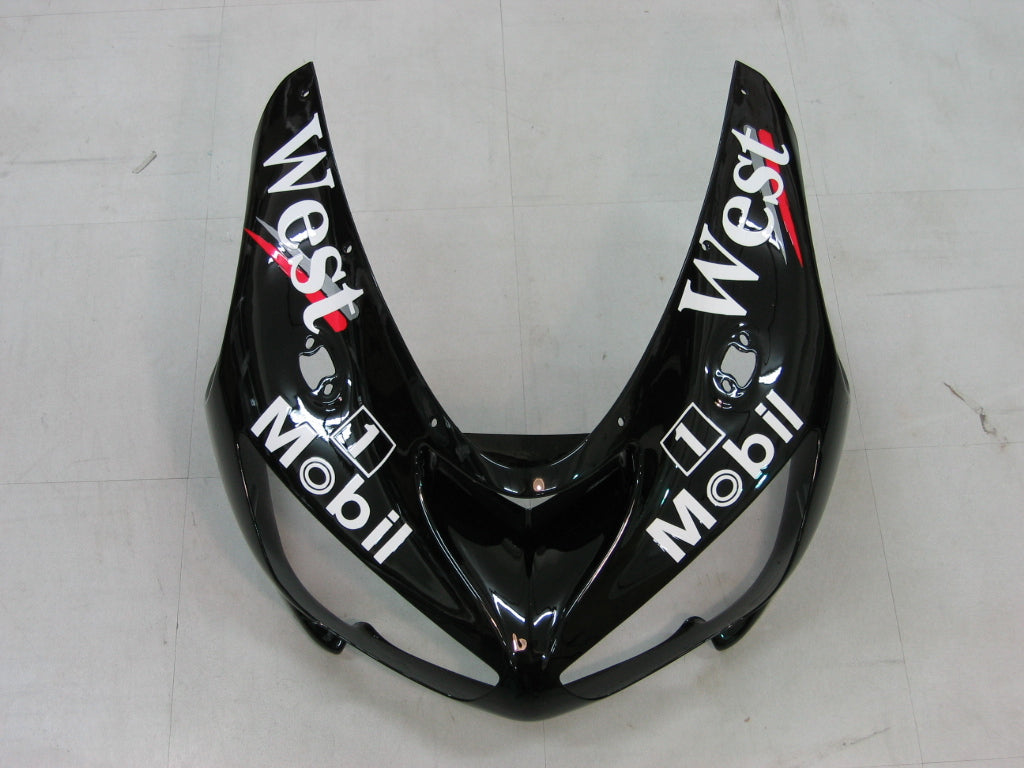 2005-2006 Kawasaki ZX6R 636 Amotopart Fairings Black White West ZX6R Racing Customs Fairing