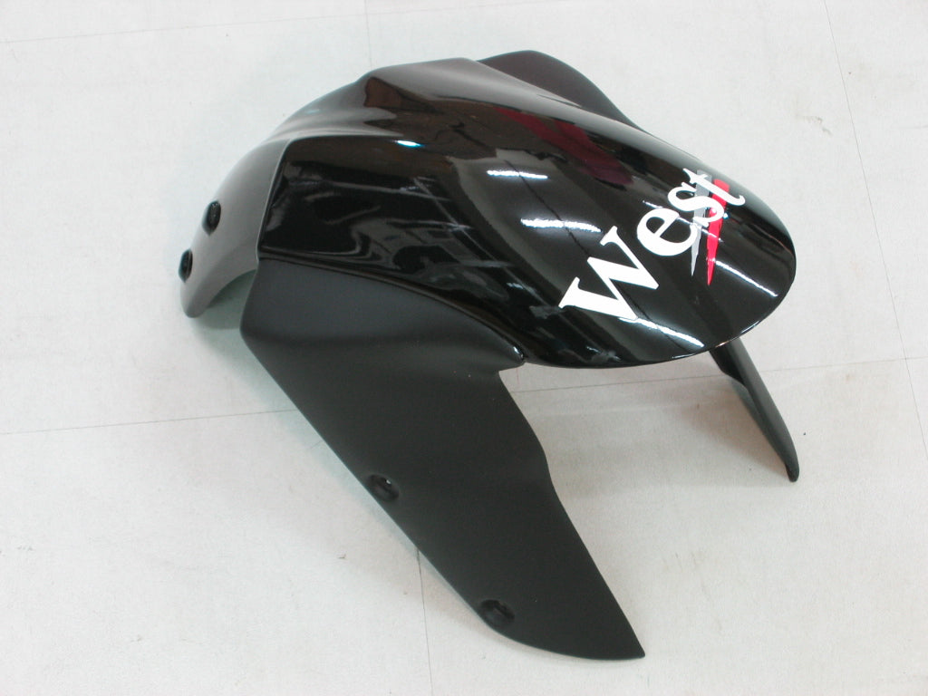 2005-2006 Kawasaki ZX6R 636 Amotopart Fairings Black White West ZX6R Racing Customs Fairing