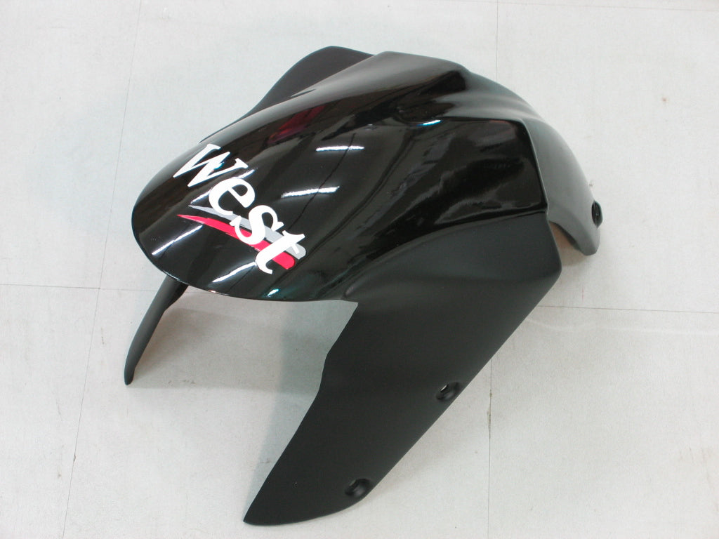 2005-2006 Kawasaki ZX6R 636 Amotopart Fairings Black White West ZX6R Racing Customs Fairing