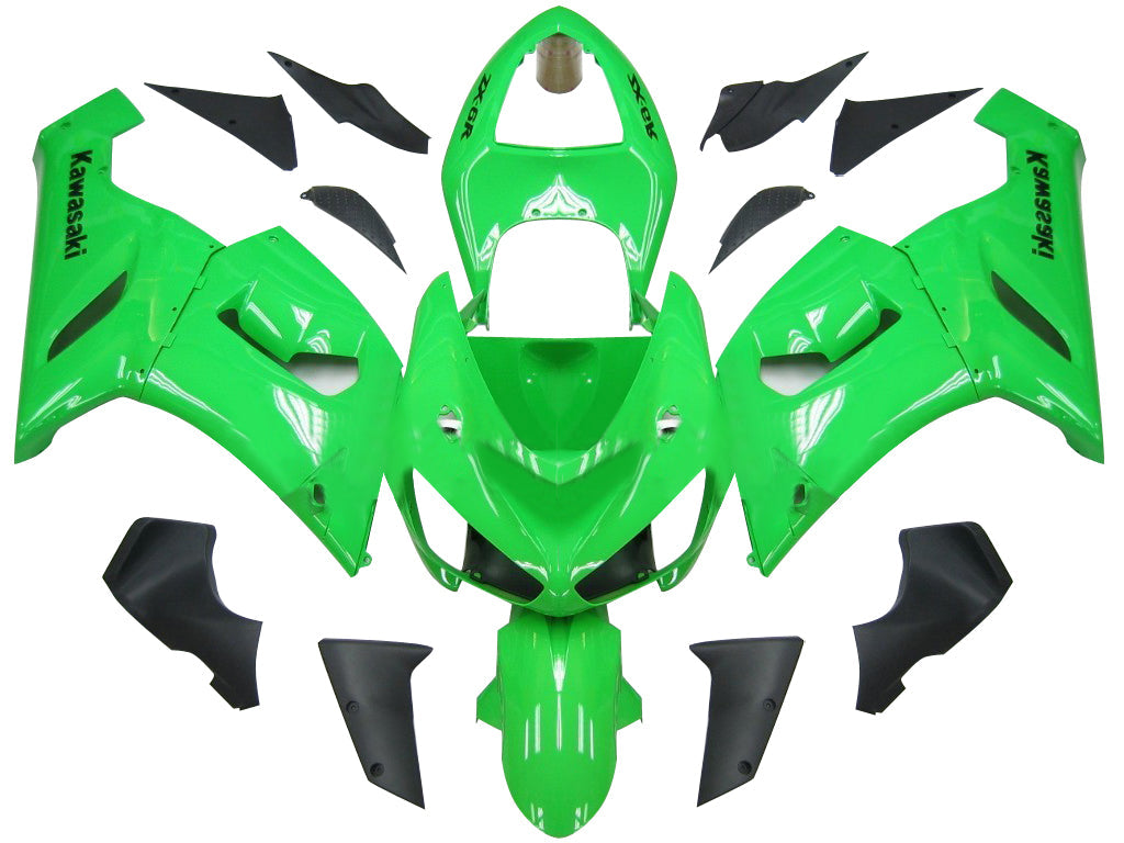 2005-2006 Kawasaki ZX6R 636 Amotopart Fairings Green Ninja Racing Customs Fairing