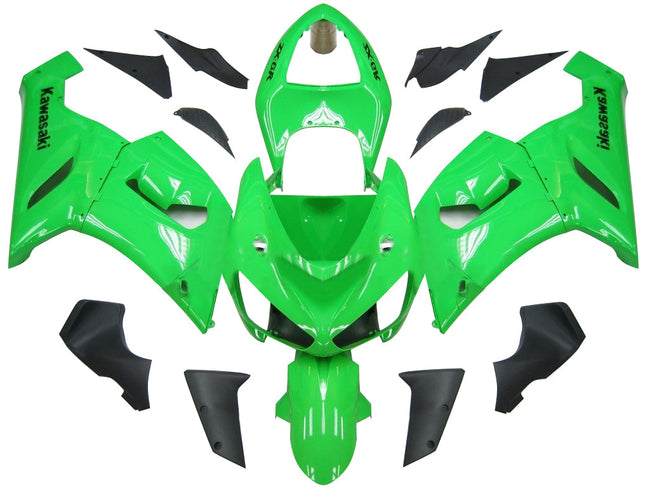 2005-2006 Kawasaki ZX6R 636 Amotopart Fairings Green Ninja Racing Customs Fairing