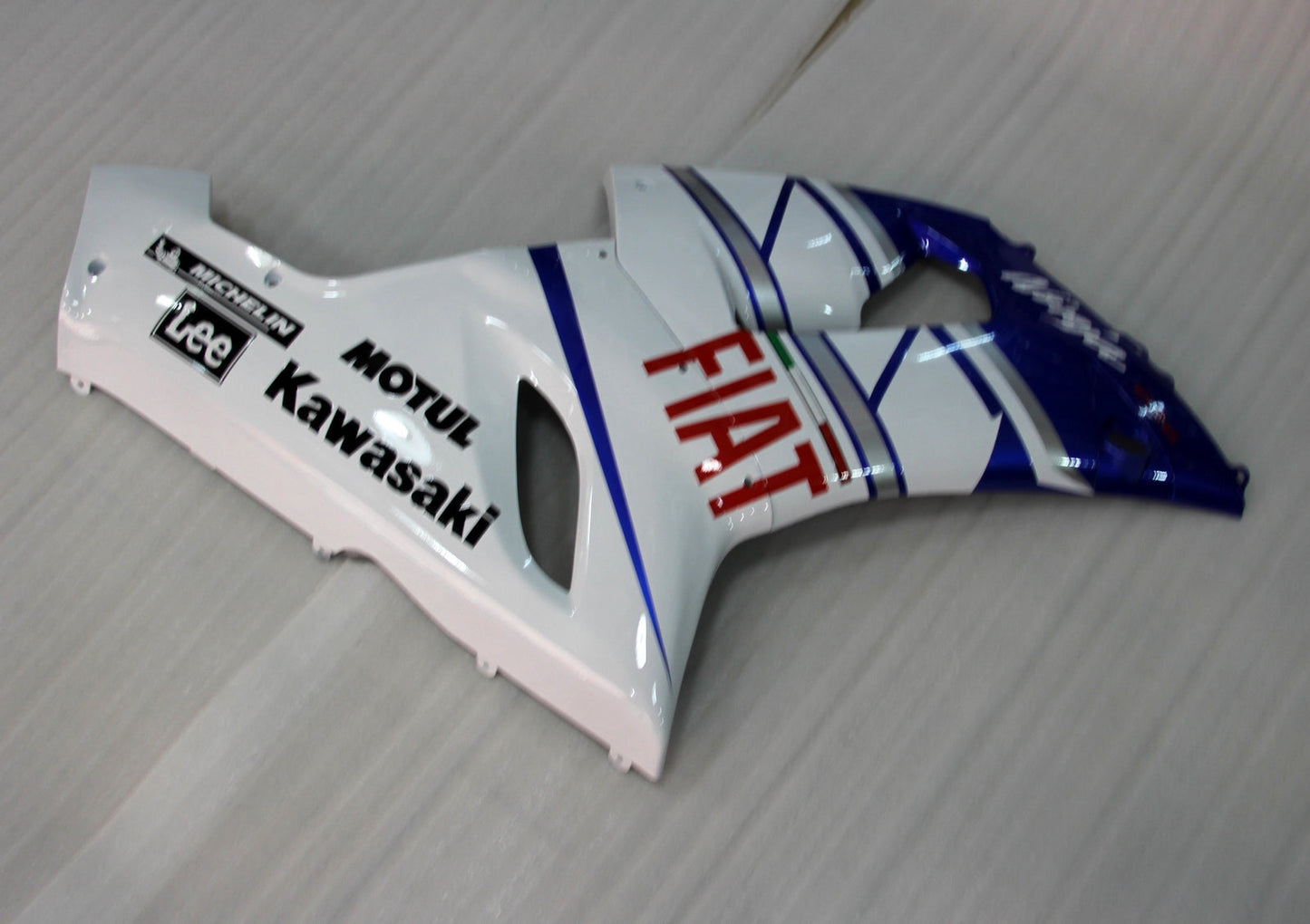 2005-2006 Kawasaki ZX6R ZX636 Amotopart Fairings Blue White FIAT Racing Customs Fairing