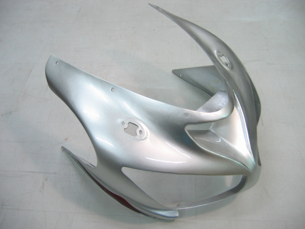 2005-2006 Kawasaki ZX6R 636 Amotopart Fairings Silver & Red Flame Ninja Racing Customs Fairing