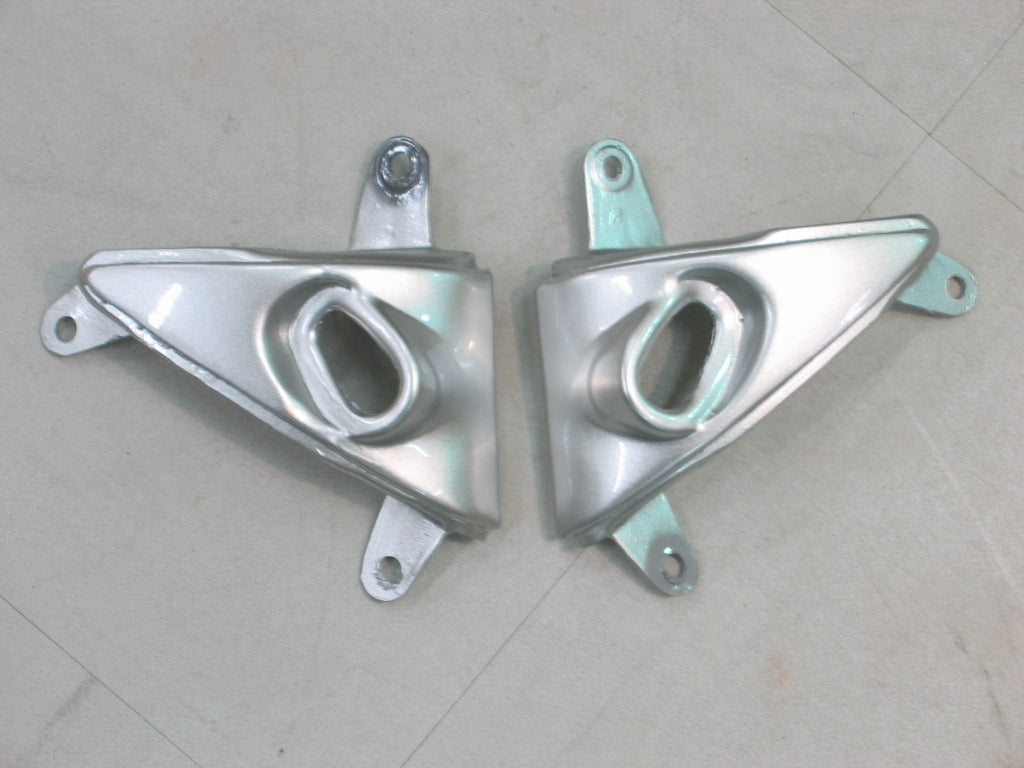 2005-2006 Kawasaki ZX6R 636 Amotopart Fairings Silver & Red Flame Ninja Racing Customs Fairing