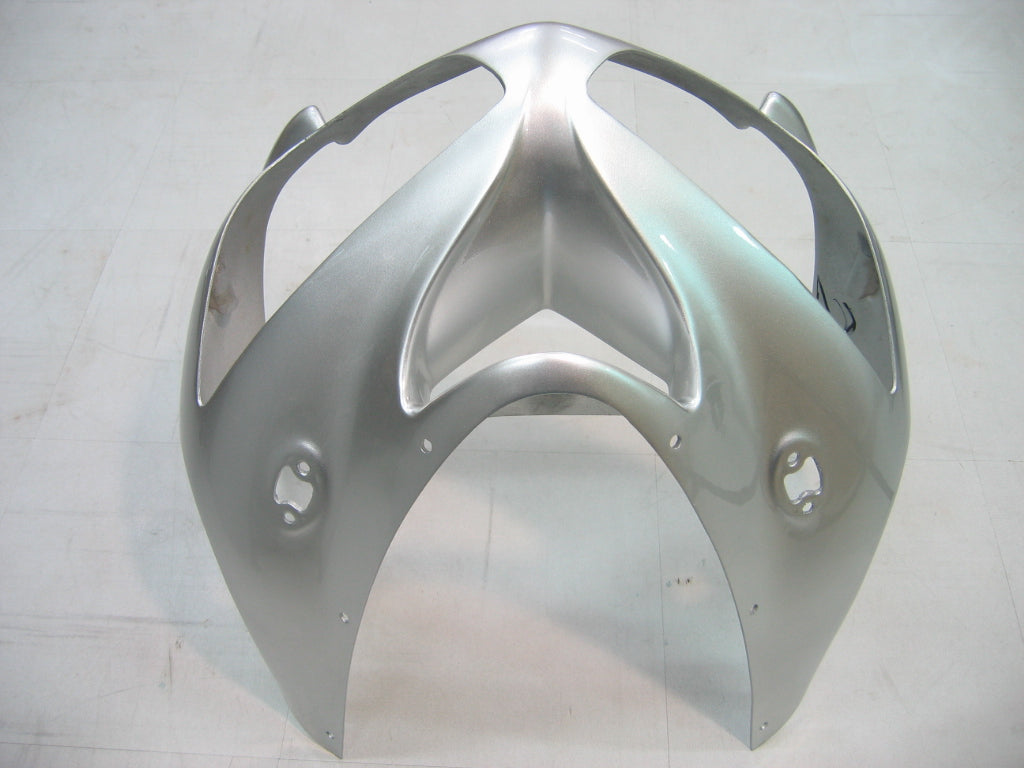 2005-2006 Kawasaki ZX6R 636 Amotopart Fairings Silver & Red Flame Ninja Racing Customs Fairing