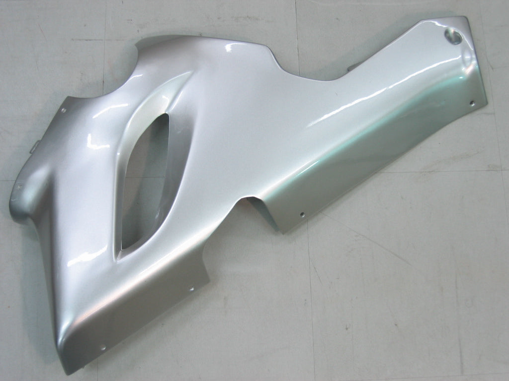 2005-2006 Kawasaki ZX6R 636 Amotopart Fairings Silver & Red Flame Ninja Racing Customs Fairing