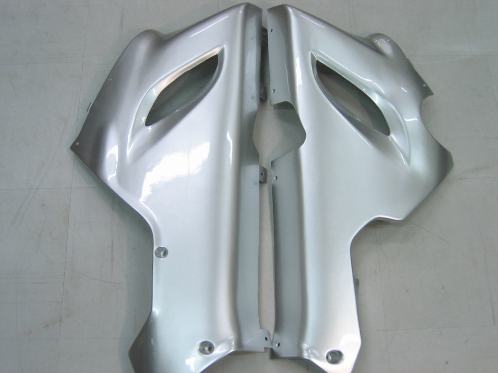 2005-2006 Kawasaki ZX6R 636 Amotopart Fairings Silver & Red Flame Ninja Racing Customs Fairing