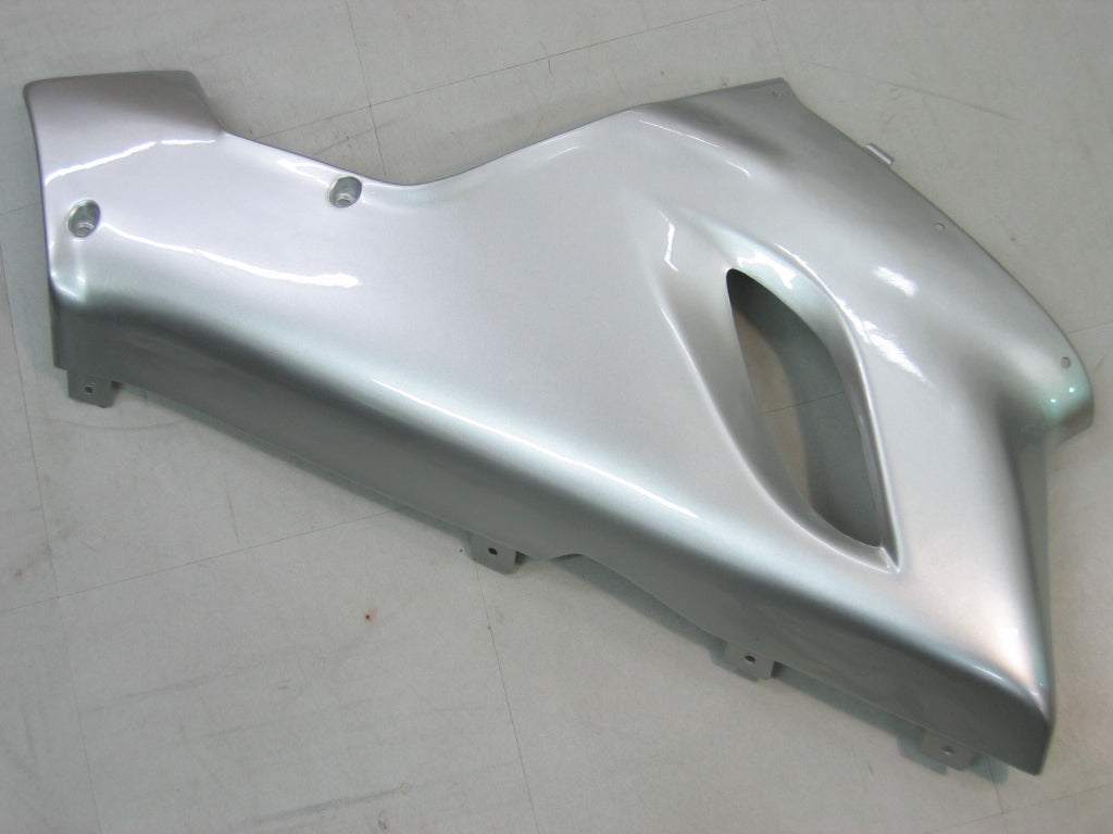 2005-2006 Kawasaki ZX6R 636 Amotopart Fairings Silver & Red Flame Ninja Racing Customs Fairing