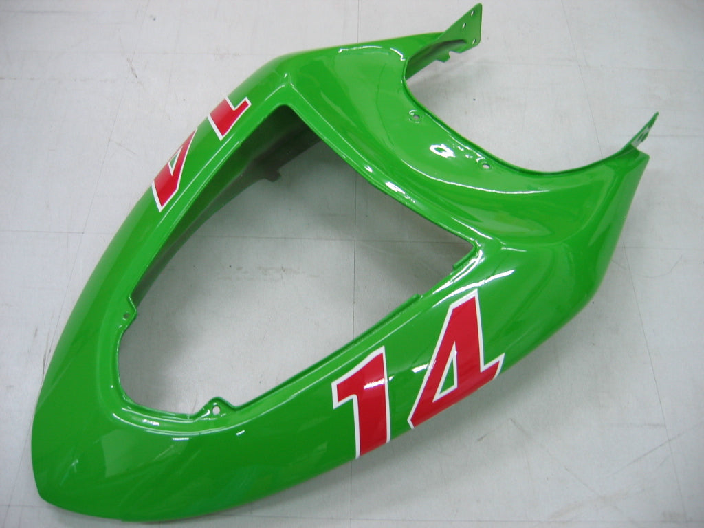 2005-2006 Kawasaki ZX6R 636 Amotopart Fairings Green Black No.14 ZX6R Racing Customs Fairing