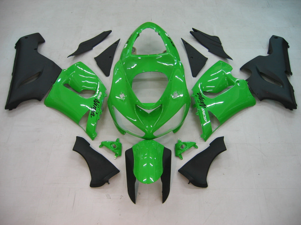 2005-2006 Kawasaki ZX6R 636 Amotopart Fairings Green Black Ninja Racing Customs Fairing