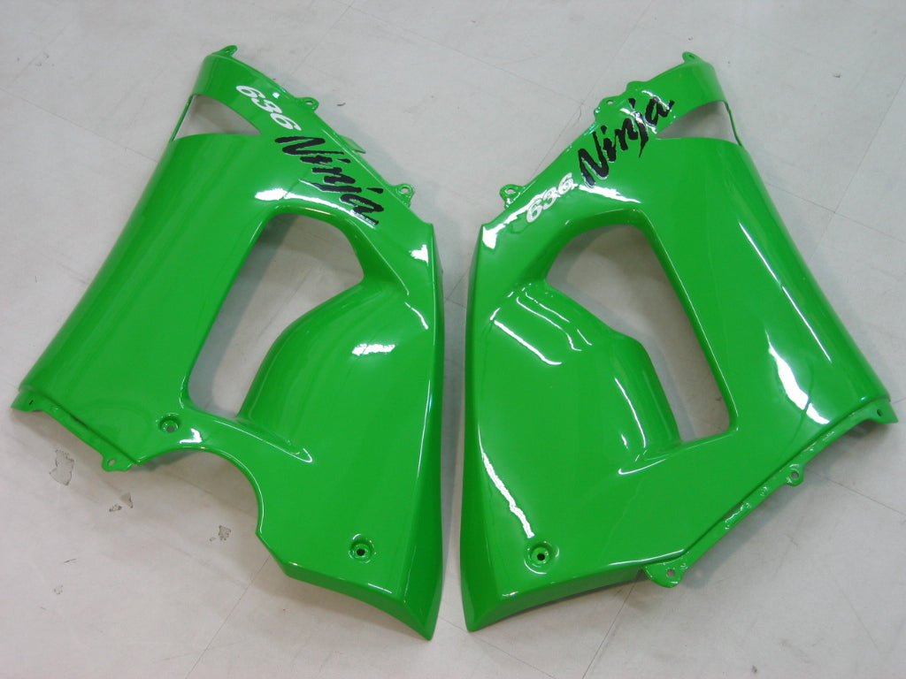 2005-2006 Kawasaki ZX6R 636 Amotopart Fairings Green Black Ninja Racing Customs Fairing