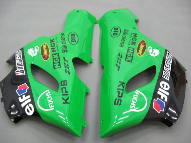 2005-2006 Kawasaki ZX6R 636 Amotopart Fairings Green Black No.56 Nakano Racing Customs Fairing