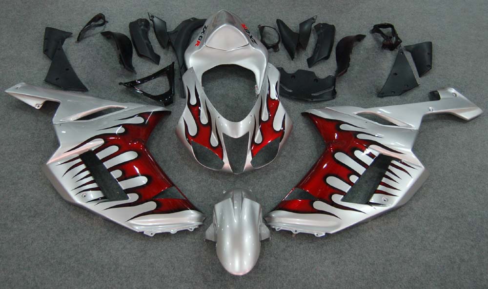 2007-2008 Kawasaki ZX6R ZX636 Amotopart Fairings Black White West Ninja Racing Customs Fairing