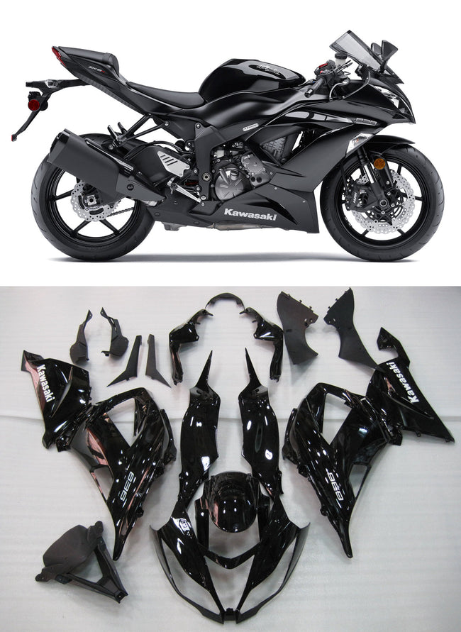 2013-2015 Kawasaki ZX6R Amotopart G-Black Fairing Kit