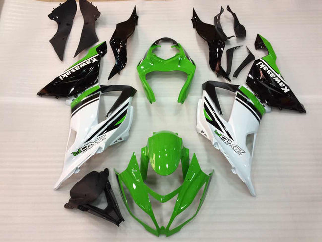 2013-2018 Kawasaki ZX6R 636 Amotopart Fairings Plastics Green White Ninja Racing