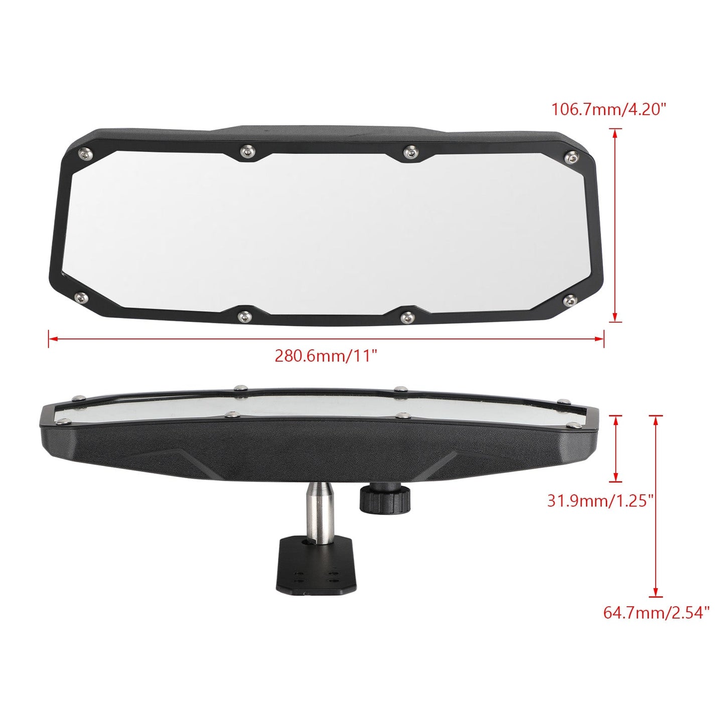 UTV Center Convex Rear View Mirror For Polaris Ranger 570 900S XP 1000 2017-2022