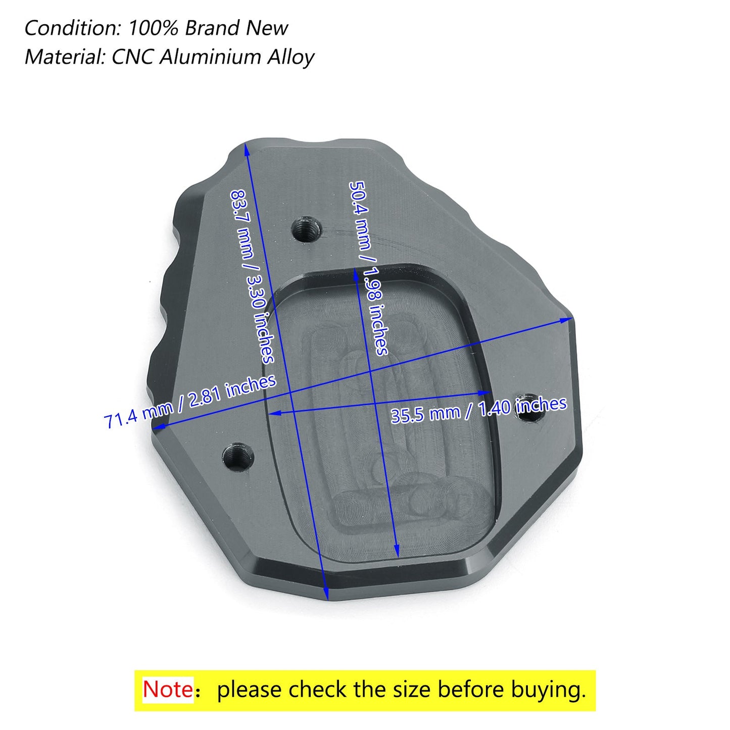 Extension Kickstand Enlarger Plate For HONDA CB500X 2019 Generic