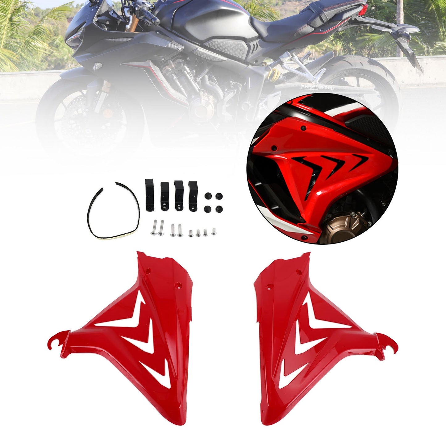 Side Frame Cover Panels Fairings Cowls For Honda CBR650R 2019-2021 Black