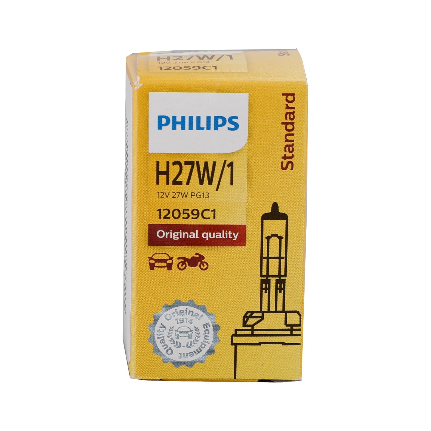 For Philips 12059C1 Standard Halogen Headlight H27W/1 12V27W PG13