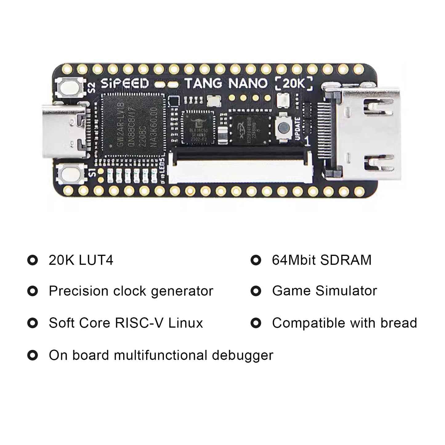 Sipeed Tang Nano 20K Development Board Open Source FPGA Retro Game with Speaker