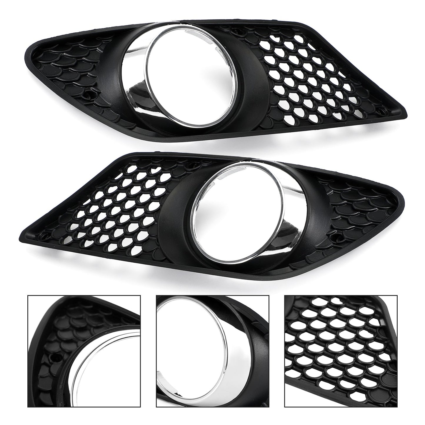 Pair Front Bumper Fog Light Grill Set Fit Mercedes Benz C-Class W204 2008-2010