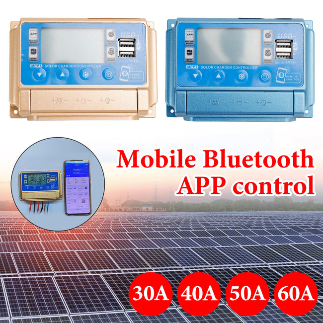 30A-60A MPPT Bluetooth APP Solar Charge Controller Charger Fits 12V-60V Battery