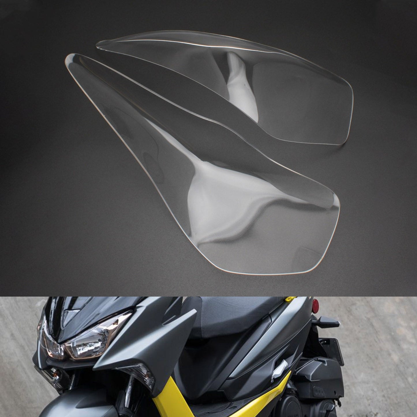 Front Headlight Lens Protection Cover Clear Fit For Yamaha Force 155 2016-2021