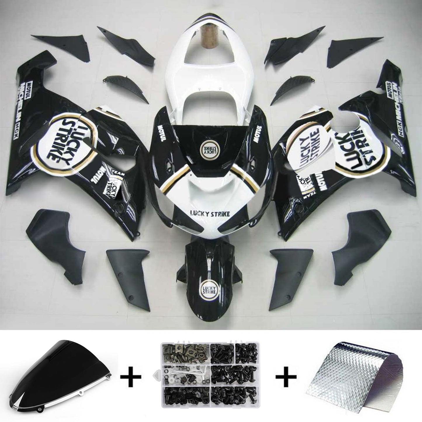 2005-2006 Kawasaki ZX6R 636 Amotopart Injection Fairing Kit Bodywork Plastic ABS #135