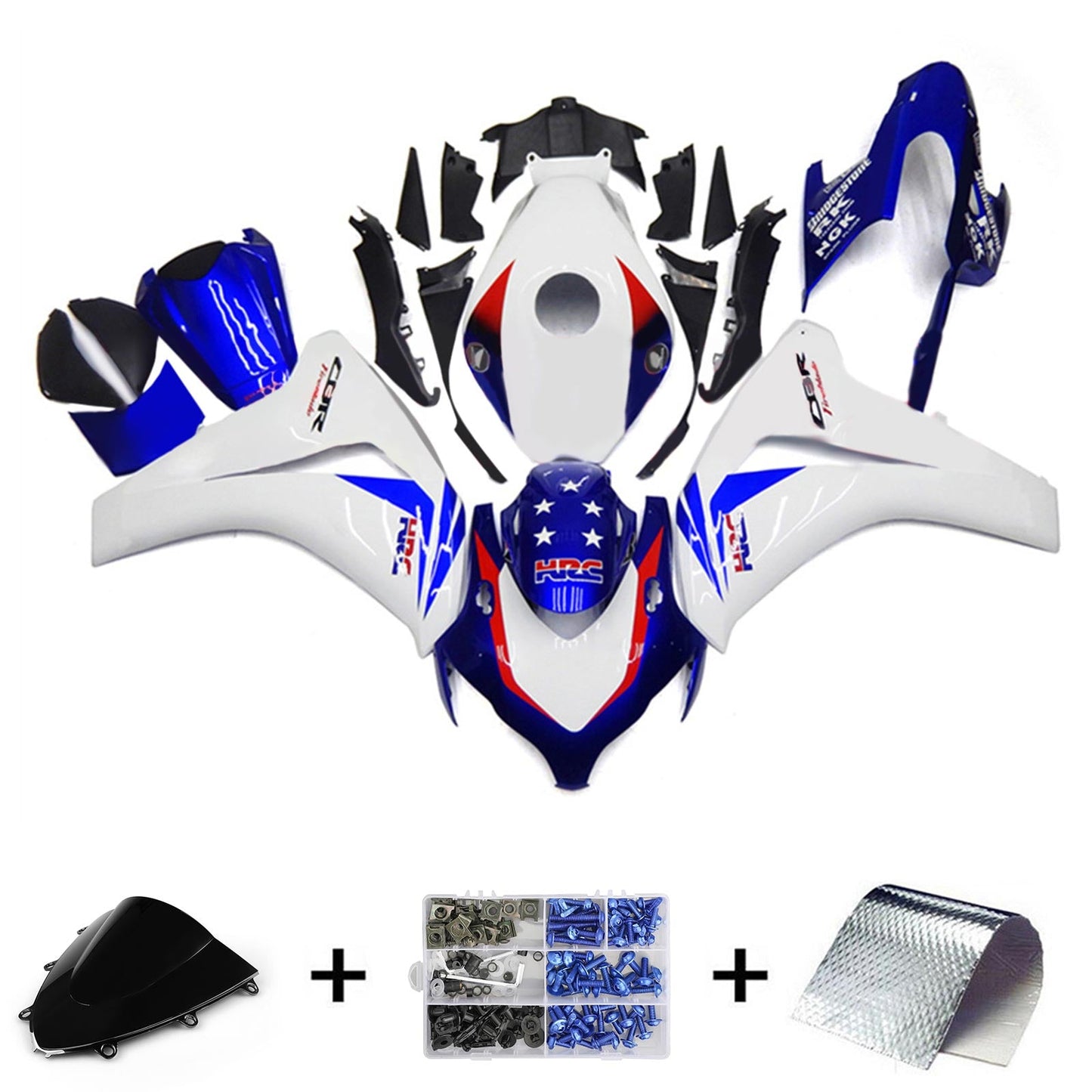 2008-2011 Honda CBR1000RR Injection Fairing Kit Bodywork Plastic ABS#173