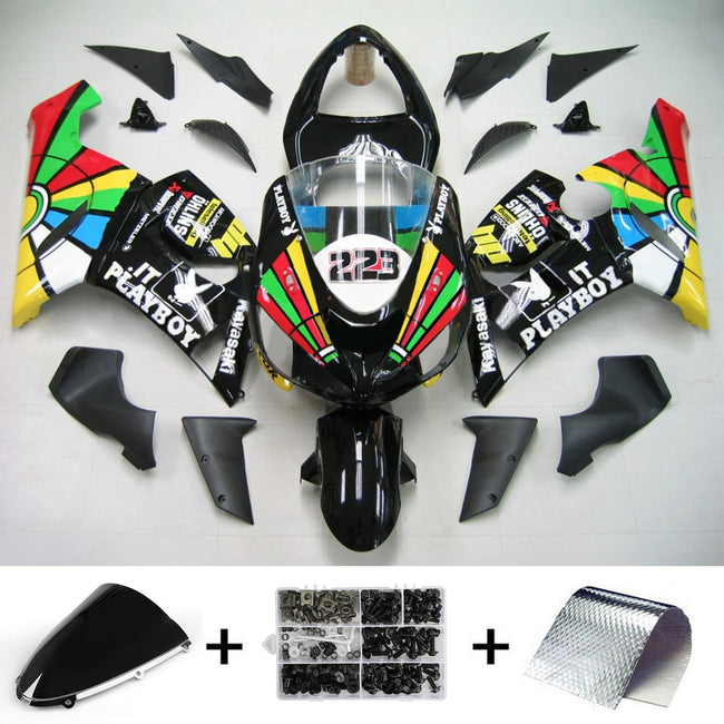 2005-2006 Kawasaki ZX6R 636 Amotopart Injection Fairing Kit Bodywork Plastic ABS #112