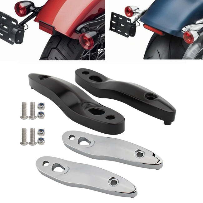 Turn Signal Extension Bracket License Plate Relocation Kit Fit for Softail 00-20 Black