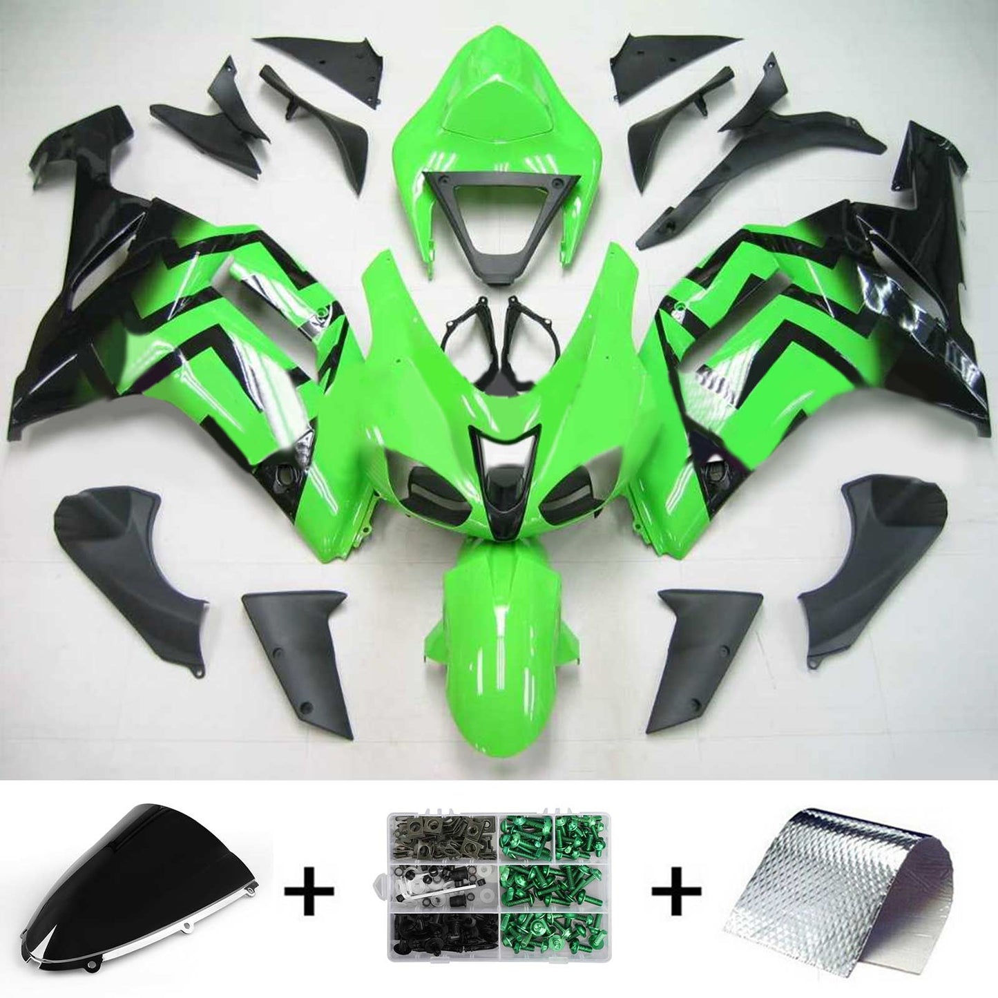 2007-2008 Kawasaki ZX6R 636 Amotopart Injection Fairing Kit Bodywork Plastic ABS #137