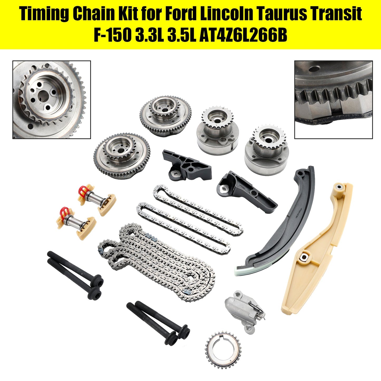 2019 Lincoln Nautilus 3.7L DOHC Timing Chain Kit AT4Z6L266B AT4Z6K254A AT4Z6K255A