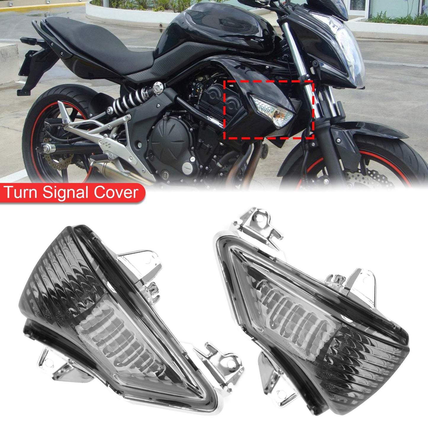 Front Turn Signals Cover For Kawasaki ER-6N EX650 Ninja 650 400R EX400 Clear