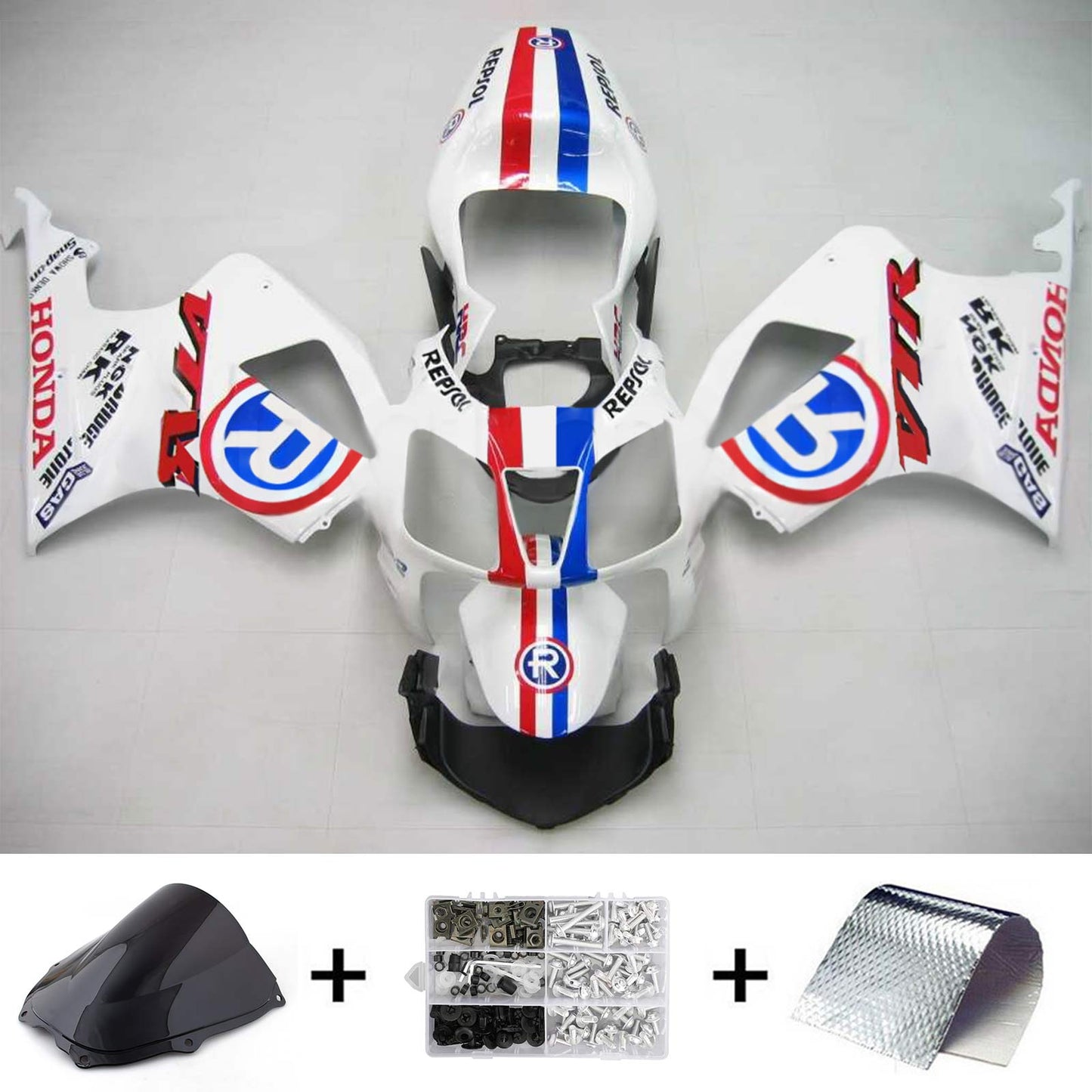 2000-2006 Honda VTR1000 RC51 Amotopart Injection Fairing Kit Bodywork Plastic ABS #103