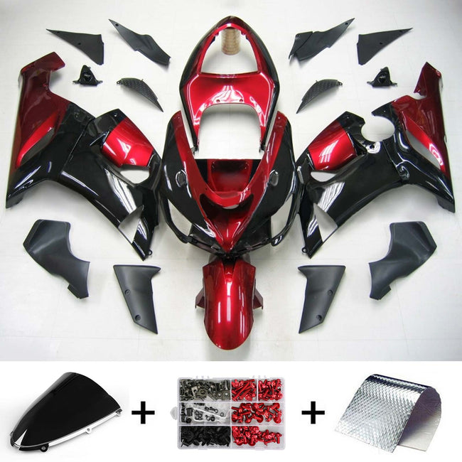 2005-2006 Kawasaki ZX6R 636 Amotopart Injection Fairing Kit Bodywork Plastic ABS #117