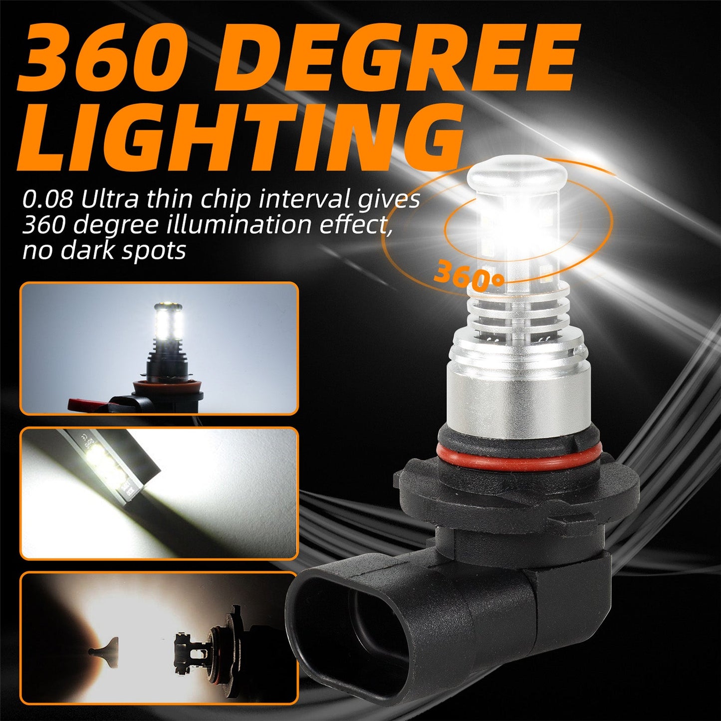 H8/H9/H11 LED Headlight 6000K 2000W 300000LM Low Beam bulbs High Power