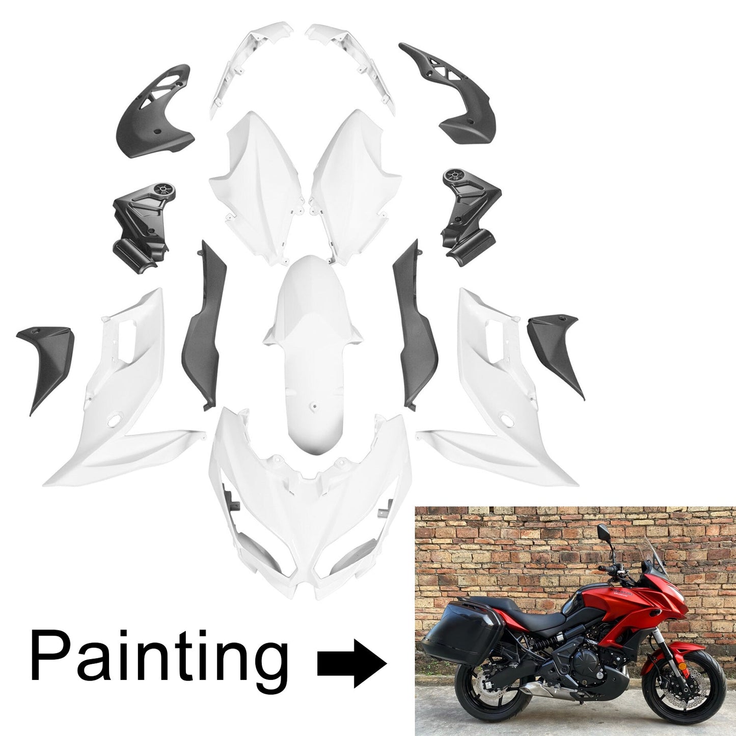 2015-2021 Kawasaki Versys 650 Amotopart Injection Fairing Kit Bodywork Plastic ABS #108