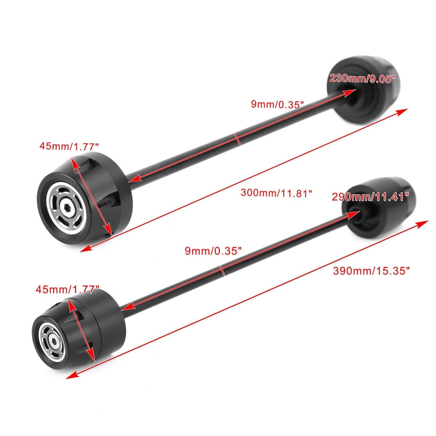 FRONT + REAR Axle Fork Wheel Slider Titan Fit for Ducati Scrambler 400 800 1100