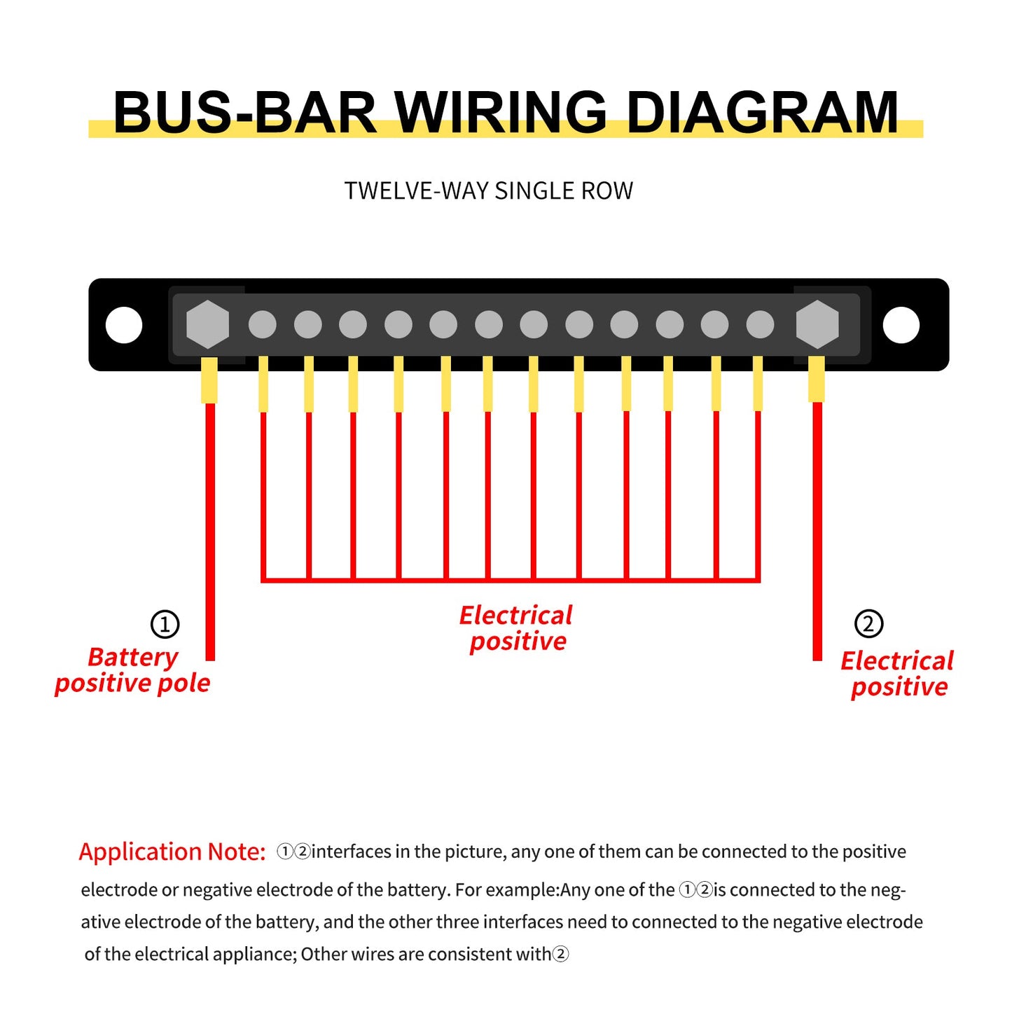 2/4/6/12 Way Car Bus Bar Block Dust Cover Distribution Terminal For Auto Marine