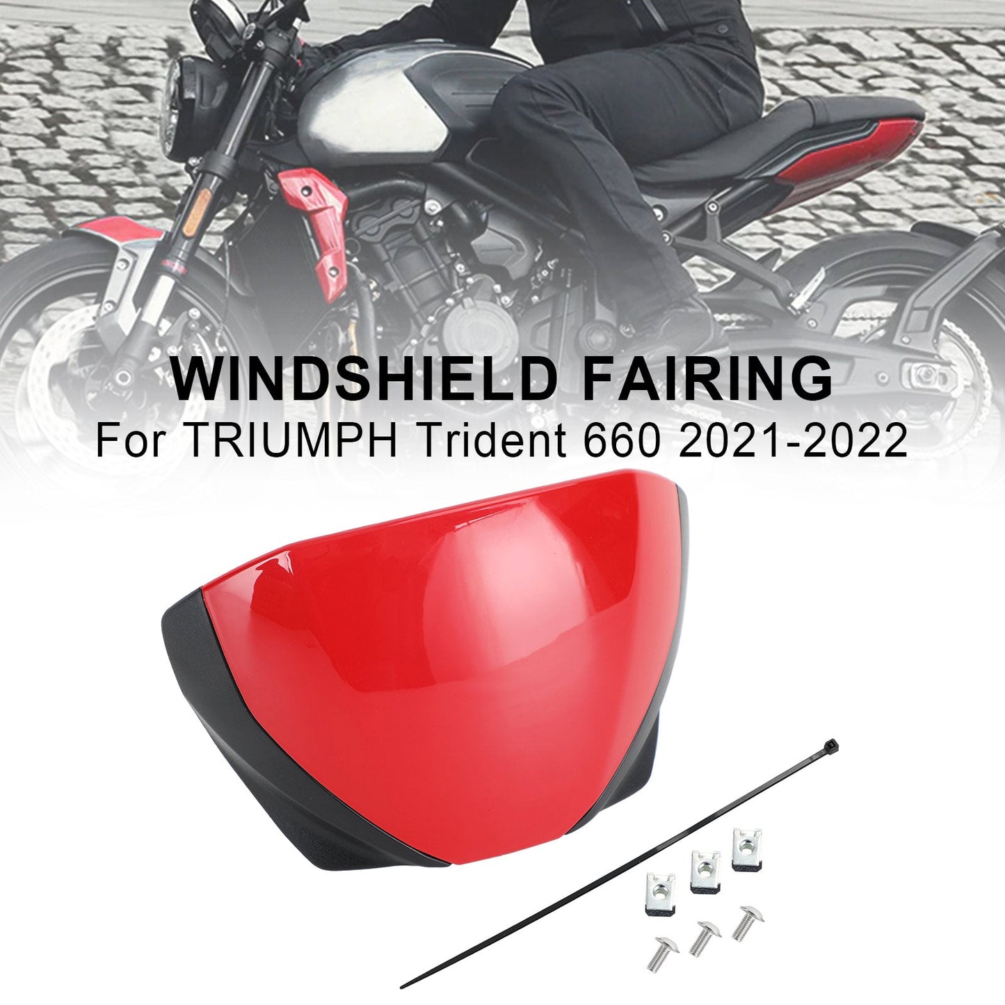 Front Screen Windshield Fairing Windscreen Deflector For Trident 660 2021+ Black