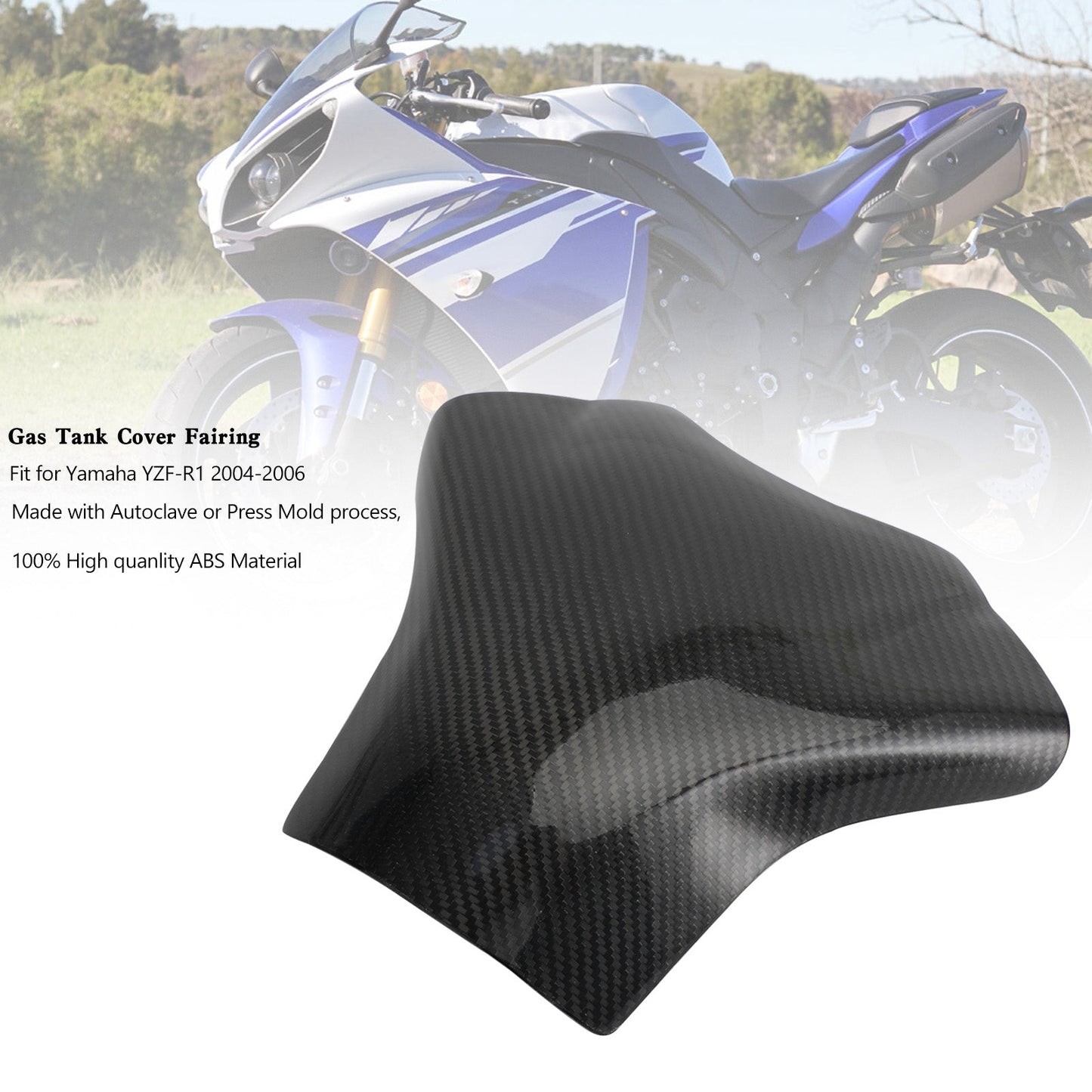 Yamaha YZF-R1 2004-2006 Carbon Gas Tank Cover Panel Fairing Protector