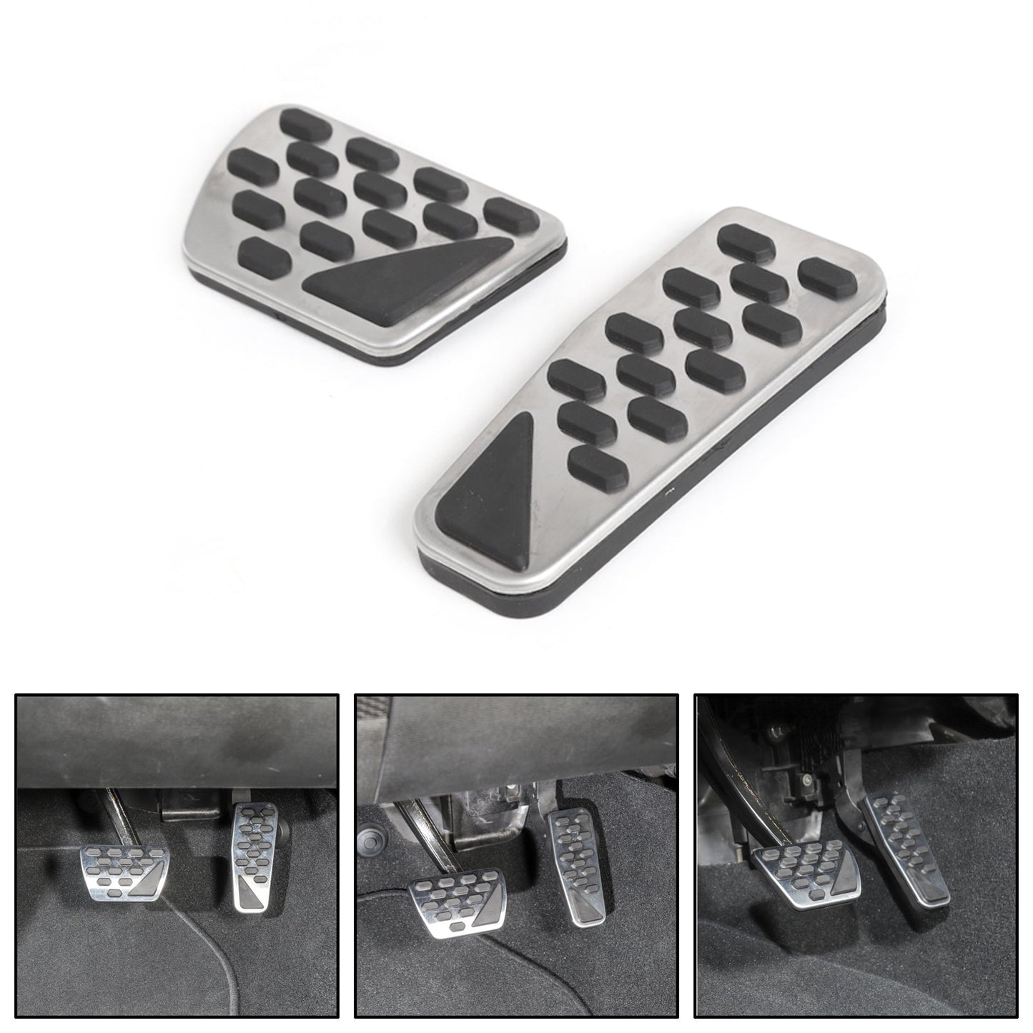 No Drill Fuel Gas Brake Pedal Cover Fit For Wrangler JK 2018 + SIL